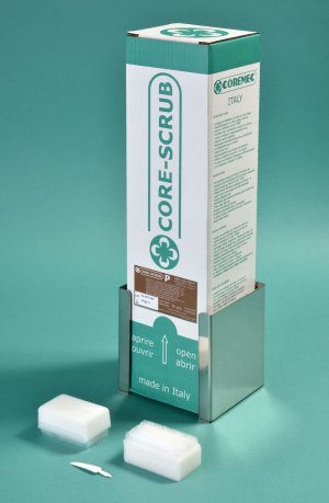 Handborstel Core-scrub met PVP iode 7.5%      doos 9x 30st