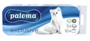 Toiletpapier paloma 3 laags wit zonder parfum           48st