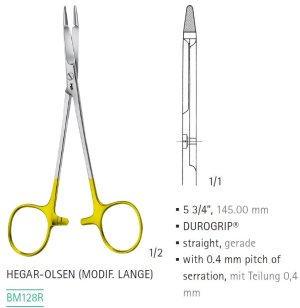 TC HEGAR-OLSEN NEEDLE HOLDER/SCISSOR 146MM BM128R