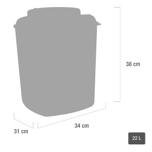 Naaldencontainer SHARPS 22l B34xH38xD31cm  1st