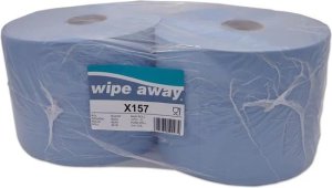 Papierrollen blauw cellulose 181m L x 21,2cm H 3laags 2stuks