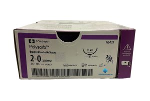 Polysorb 2/0 GL125 1/2 rnd nld 26mm V20 violet - 90cm   36st