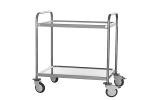 Roltafel (rolwagen) inox 107x74cm met 2 bladen