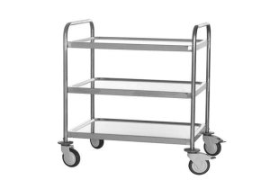 Roltafel (rolwagen) inox 107x74cm met 3 bladen