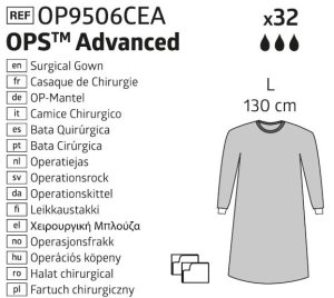 OPS Advanced Medline OK-jas standaard L 130 cm       32st