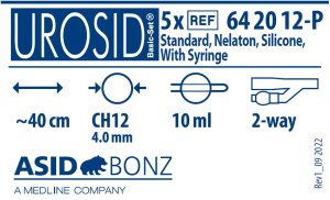 Medline UROSID siliconen foleykatheter nelaton CH12x40cm 5st