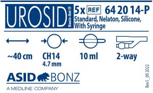 Medline UROSID siliconen foleykatheter nelaton CH14x40cm 5st