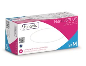 onderzoekshandschoenen BINGOLD Nitril M 35PLUS blue  100st