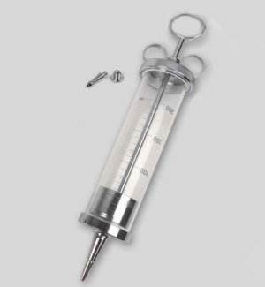 Oorspuit glas 200ml met 2 opzetstukken                1st