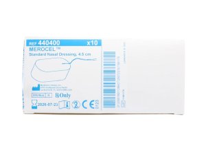 Merocel neustampon 4,5x1.5x2cm MET koordje   1 stuk