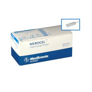 Merocel neustampon 4,5x1.5x2cm MET koordje   1 stuk