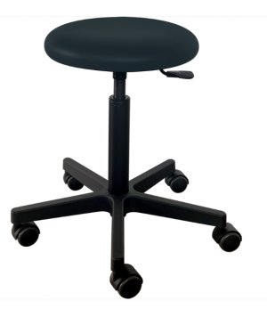 Tabouret SAAR zonder rugleuning ZWART met ronde zitting