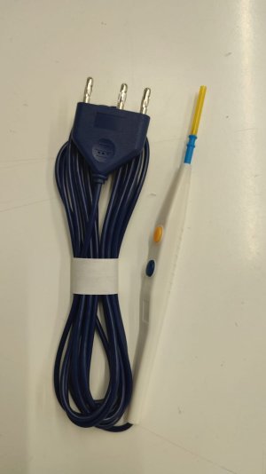 Disposable sterile electrosurgical pencil with push-button