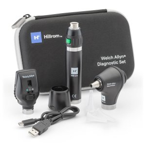 Otoscoop Welch Allyn set : LED 3,5V otoscoop + opthalmoscoop+ harde etui en laadstation