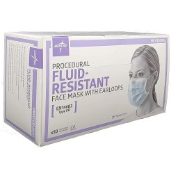 Mondmaskers  Medline Type IIR met oorlus blauw