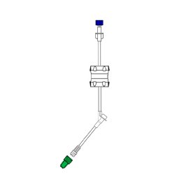 Debietregelaar voor infuus + Y bijspuitpunt + leiding 20cm + purgeerfilter