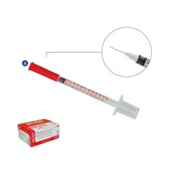 Spuiten dispoject insuline 0,3ml U-40 met naald en 1/2 U gradering per 100stuks