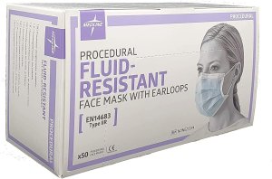 Mondmaskers  Medline Type IIR met oorlus blauw