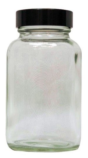 Poederfles glas 100ml wit transparant R3/38 - deksel 38mm